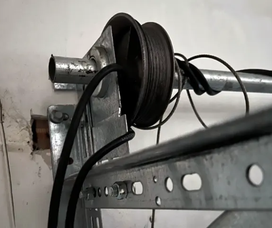 Garage door cable replacement service for a residential garage door near Santa Clarita