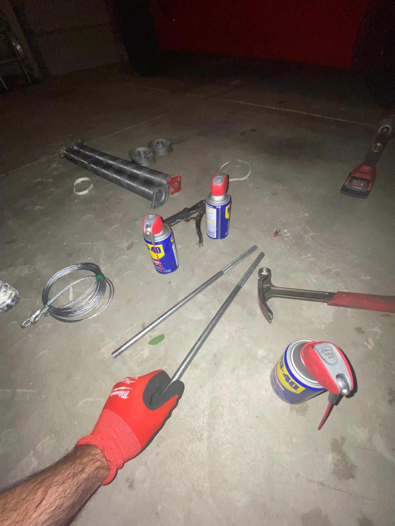 Broken garage spring inspection related to off-track repair Santa Clarita CA