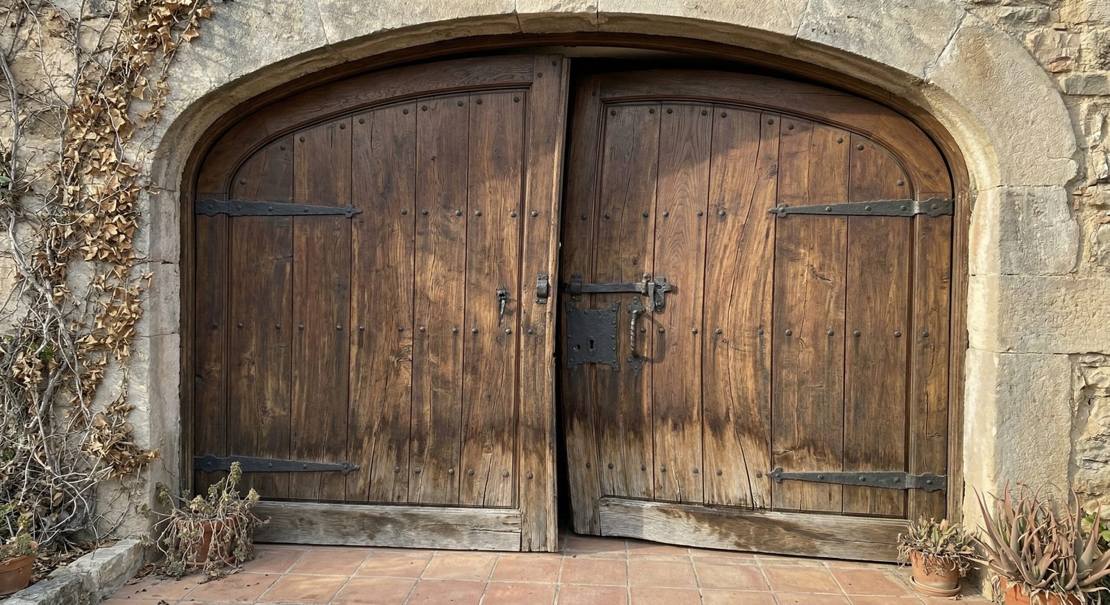 Warped Wood Doors in Sand Canyon