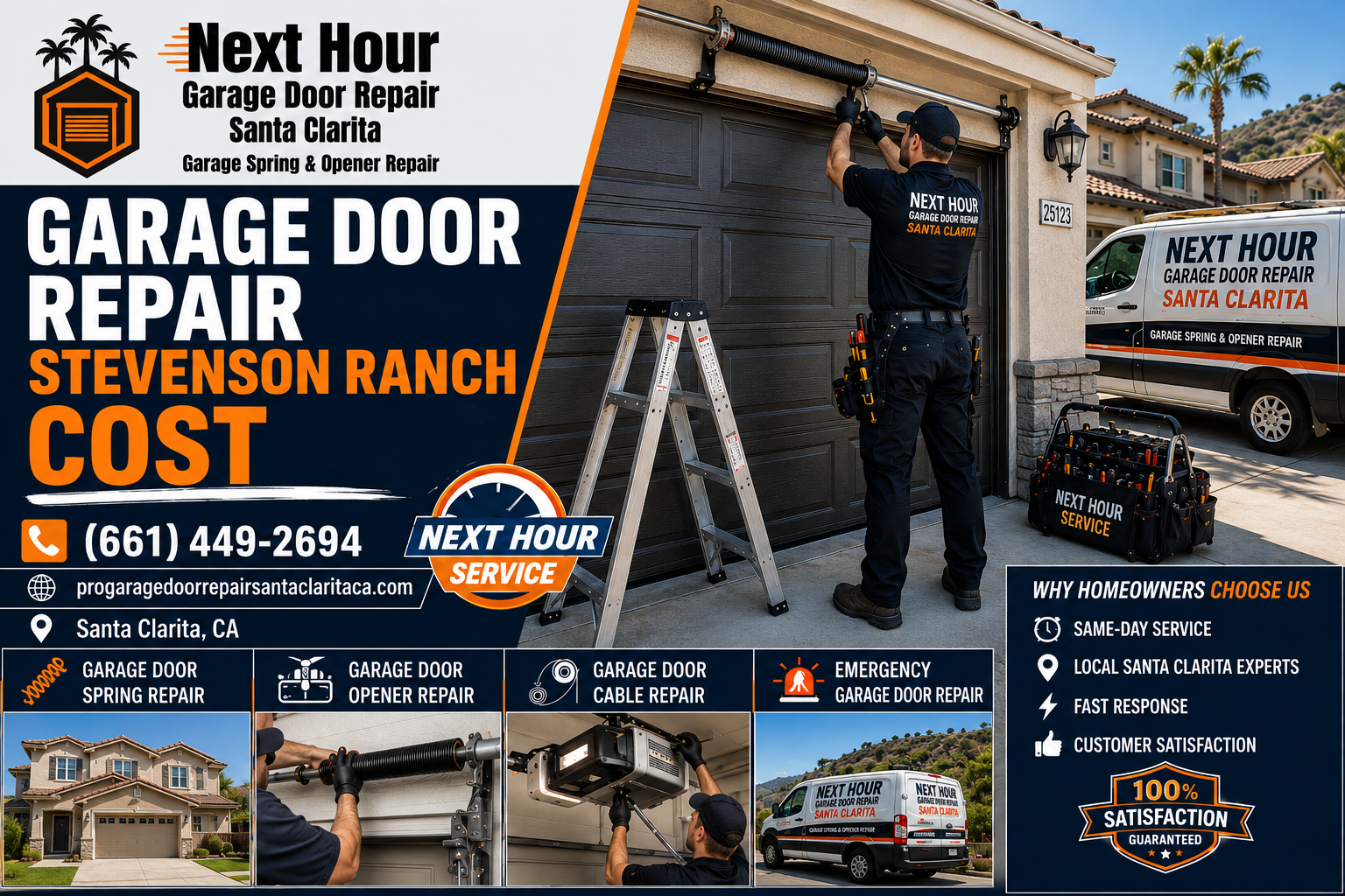 Garage door repair cost guide for Stevenson Ranch homeowners comparing residential repair options