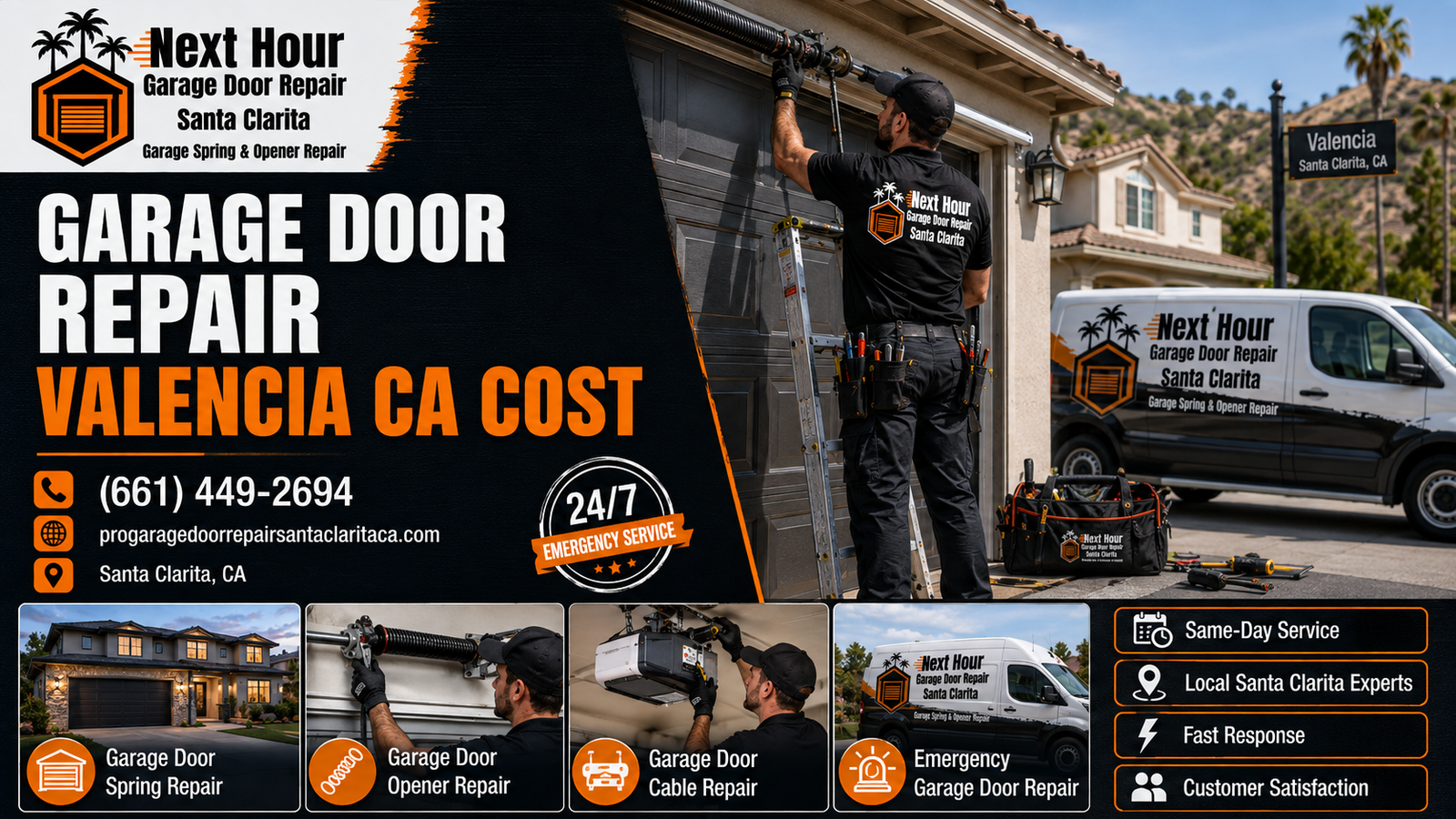 Garage door repair Valencia CA cost guide for homeowners comparing residential repair estimates