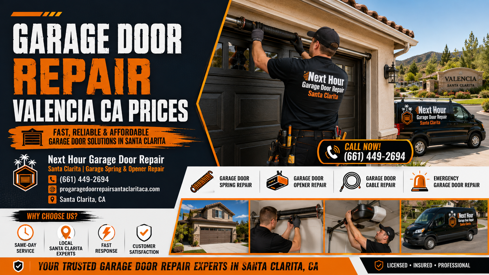 Garage door repair Valencia CA prices guide for homeowners comparing local residential repair options