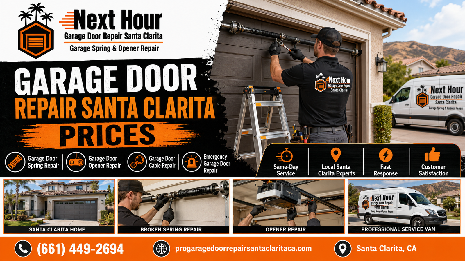 Garage door repair Santa Clarita prices guide for homeowners comparing 2026 residential repair costs