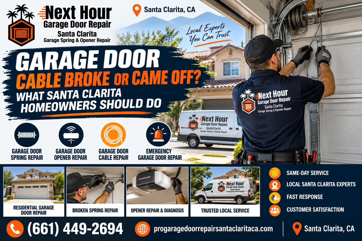 Garage door cable broke or came off in Santa Clarita homeowner safety and repair guide
