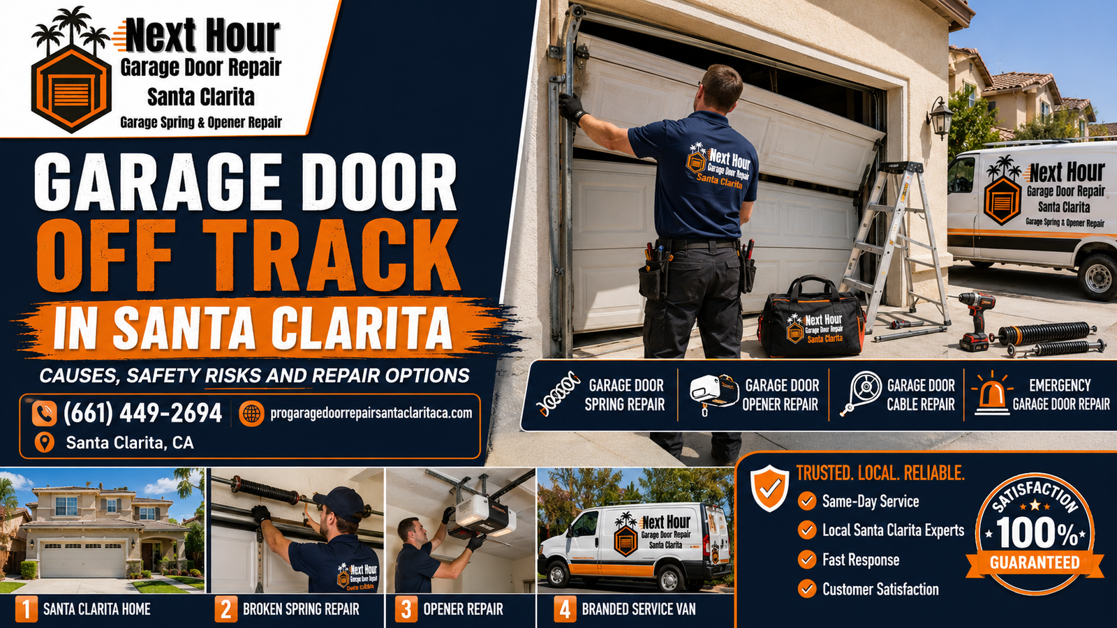 Garage door off track in Santa Clarita causes safety risks and repair options guide