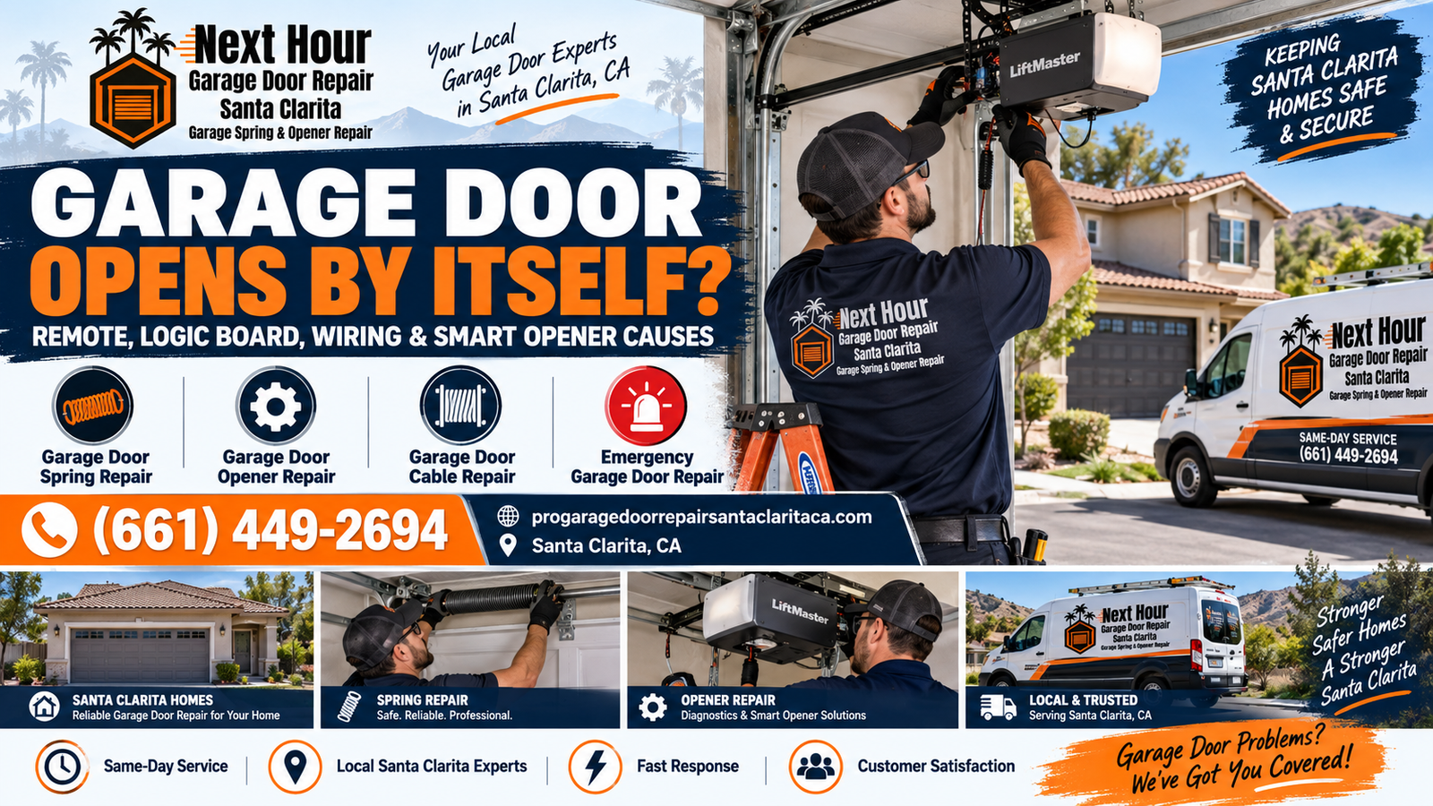 Garage door opening by itself with remote logic board wiring and smart opener causes