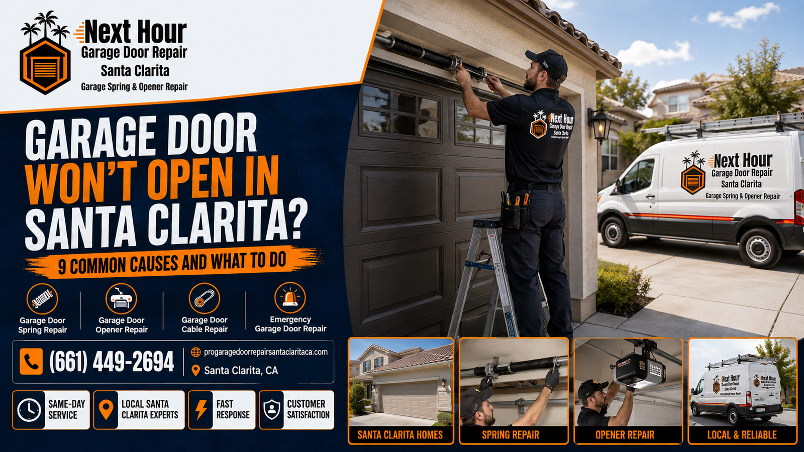 Garage door won’t open in Santa Clarita troubleshooting and repair guide