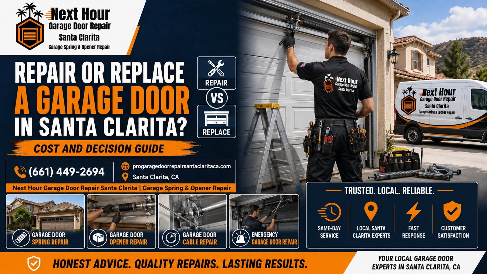 Repair or replace a garage door in Santa Clarita cost and decision guide