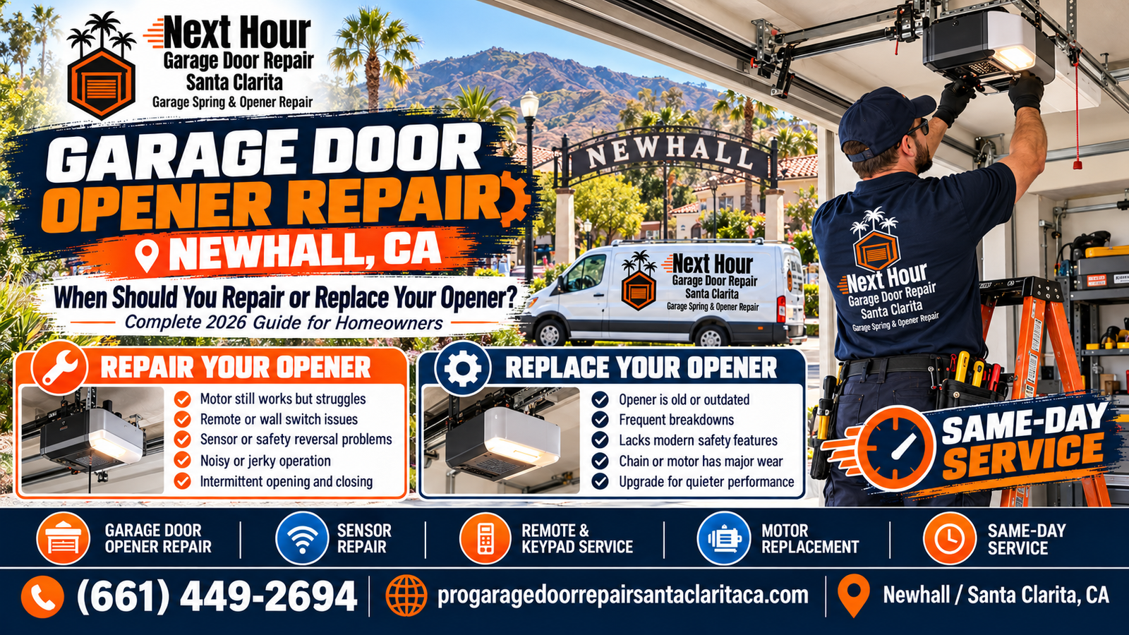 Garage Door Opener Repair Newhall CA - When Should You Repair or Replace Your Opener