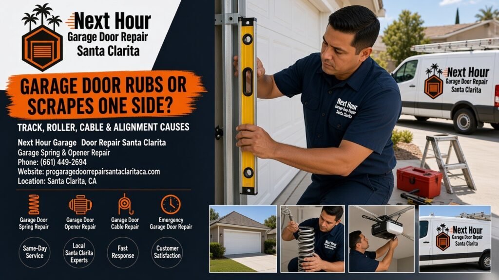 Garage Door Rubs or Scrapes One Side? Track, Roller, Cable & Alignment Causes